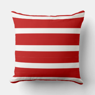 Cool and Stylish Red Stripes Pattern Throw Pillow