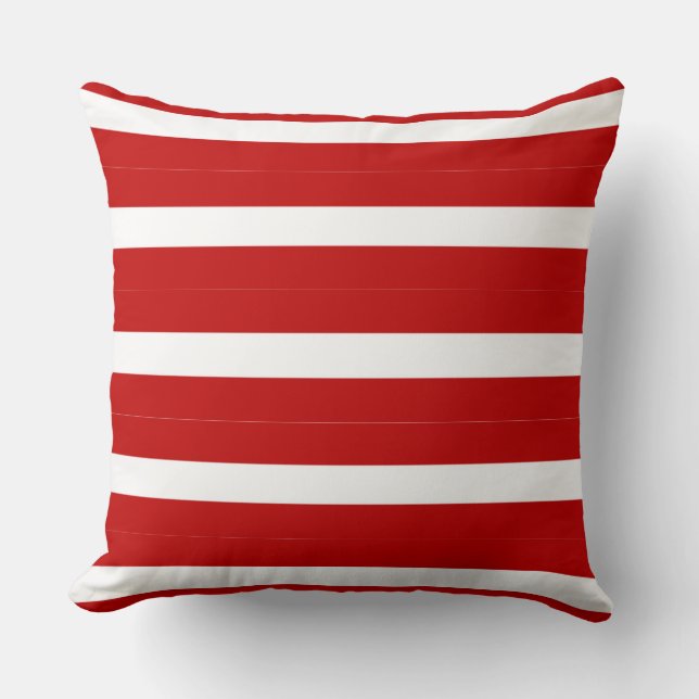 Cool and Stylish Red Stripes Pattern Throw Pillow (Front)