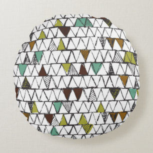 Cool and trendy seamless pattern of hand-drawn doo round pillow