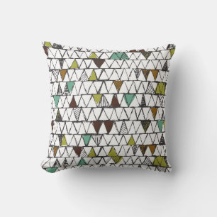 Cool and trendy seamless pattern of hand-drawn doo throw pillow