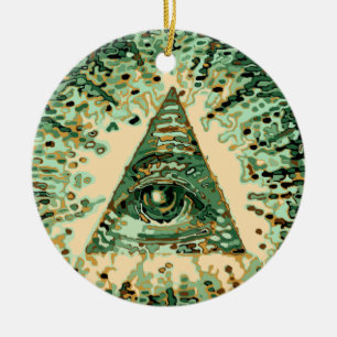 Cool and Unique Camouflage Illuminati Ceramic Ornament