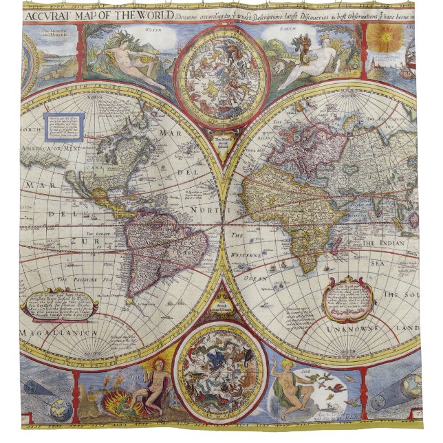 Cool and Unique Vintage Old World Map (Front)