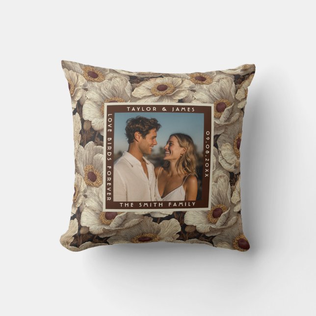 Cool Anemones Themed Backyard Wedding Throw Pillow (Front)