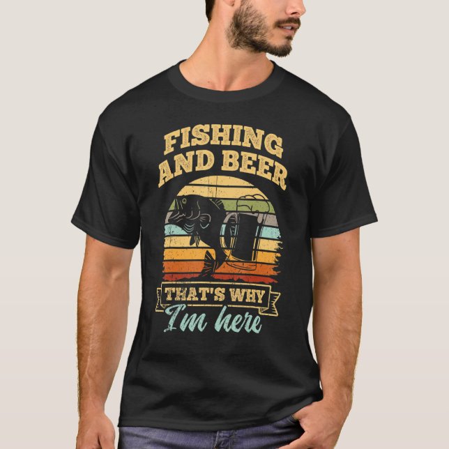 Cool Angler Gift Fishing And Beer For Fishermen T-Shirt (Front)