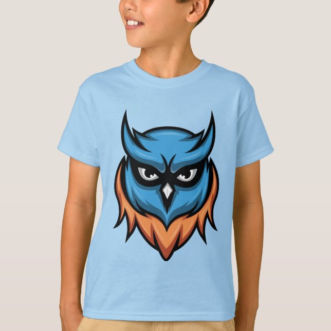 Cool Angry Owl Boys’ T-Shirt  (Front)