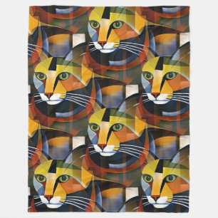 Cool Animal Pattern - Cute Cats 2 Fleece Blanket
