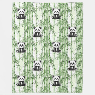 Cool Animal Pattern - Cute Panda 1  Fleece Blanket
