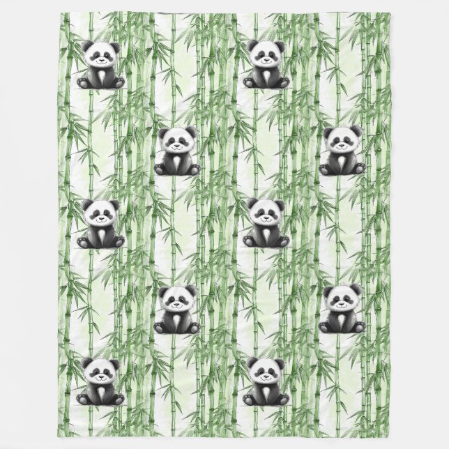 Cool Animal Pattern - Cute Panda 1  Fleece Blanket (Front)