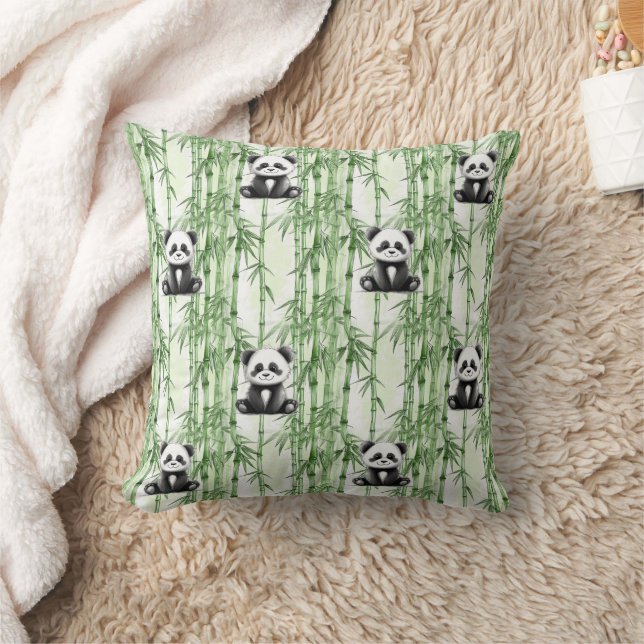 Cool Animal Pattern - Cute Panda 1  Throw Pillow (Blanket)