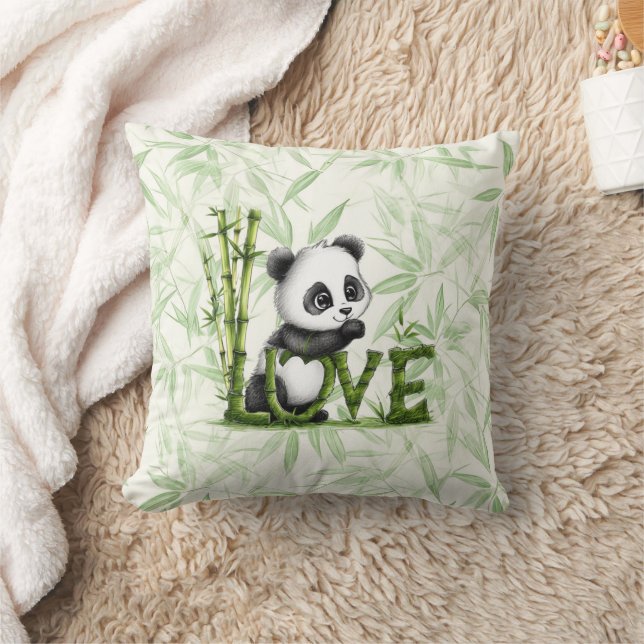 Cool Animal Pattern - Cute Panda 2 Throw Pillow (Blanket)
