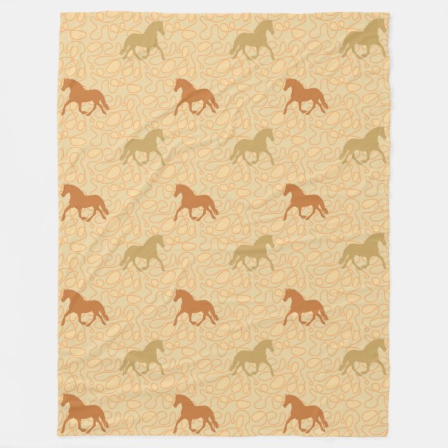 Cool Animal Pattern - Horse Silhouette 2 Fleece Blanket (Front)