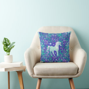 Cool Animal Pattern - Mandala Unicorn 1 Throw Pillow