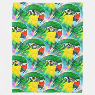 Cool Animal Pattern - Parrot Birds 1 Fleece Blanket