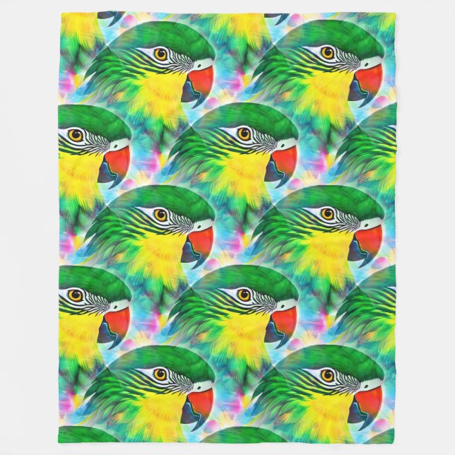 Cool Animal Pattern - Parrot Birds 1 Fleece Blanket (Front)