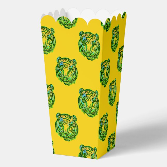 Cool Animal Pattern - Tiger 1a Favor Box (Back)