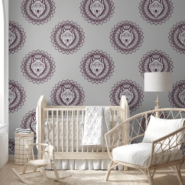 Cool Animal Pattern - Wolf Head Mandala 1 Wallpaper (Kids)