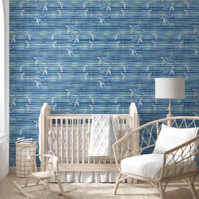 Cool Animal Watercolor Pattern - Sea Turtle 1 Wallpaper (Kids)