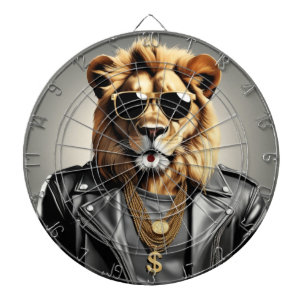 Cool Animal With Sunglasses And A Leather Jacket Dartboard