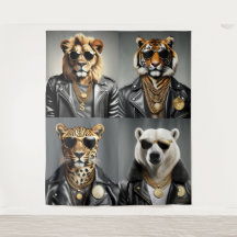 Cool Animal With Sunglasses And A Leather Jacket