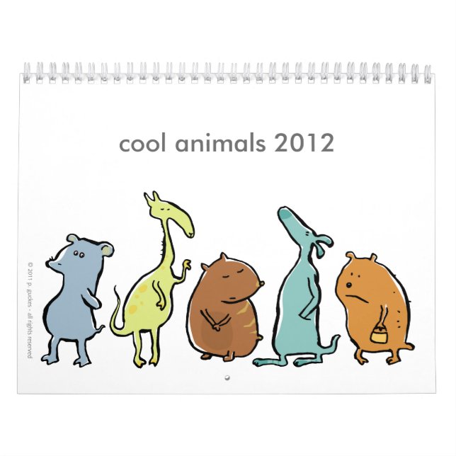 cool animals 2012 (customizable) calendar (Cover)