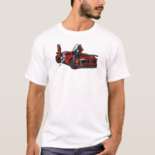 Cool Anime Gangster Couple with Red Supercar  T-Shirt