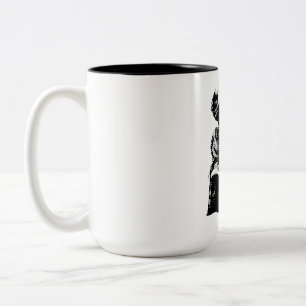 Cool Anime Graphic Hexagon Patch Trucker Hat - Bla Two-Tone Coffee Mug