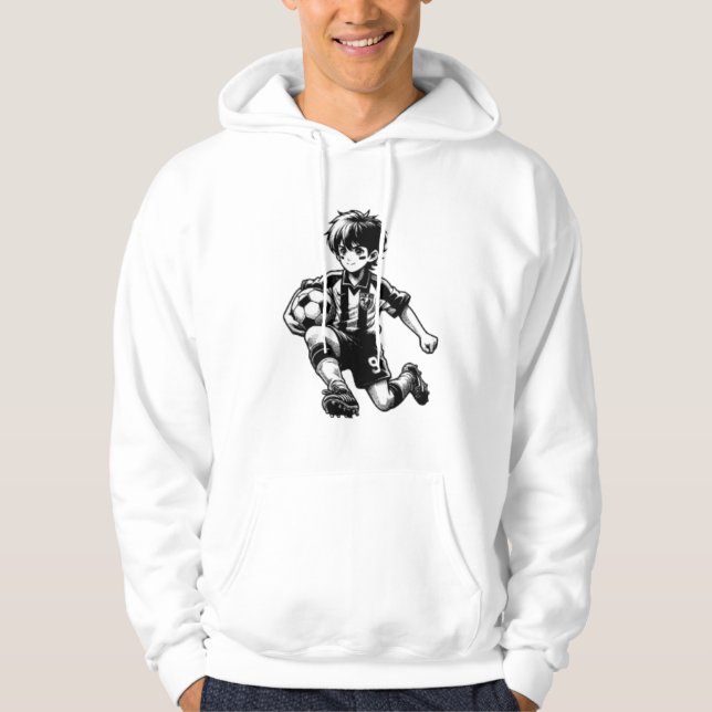 Cool Anime Soccer Player design  Hoodie (Front)