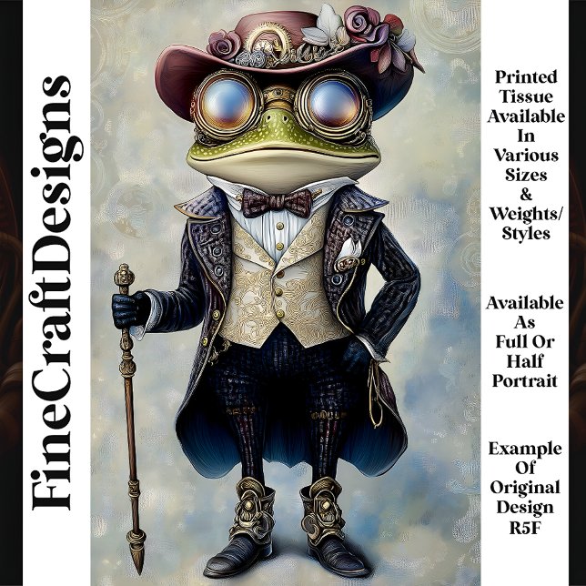 Cool Anthropomorphic Steampunk Frog R5F Decoupage Tissue Paper (Creator Uploaded)