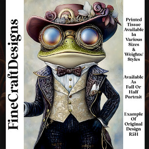 Cool Anthropomorphic Steampunk Frog R5H Decoupage Tissue Paper