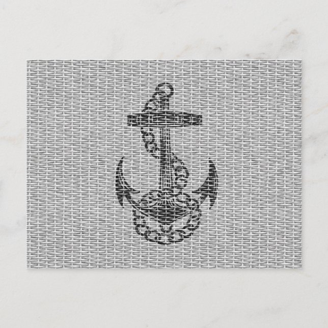 Cool antique black anchor painted postcard (Front)