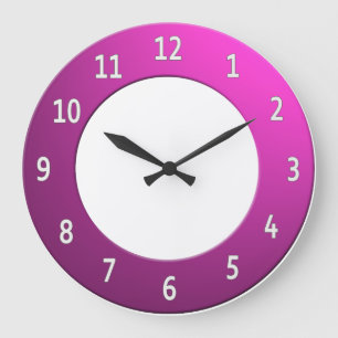 Cool any Colour White Digits on Pink Frame Large Clock