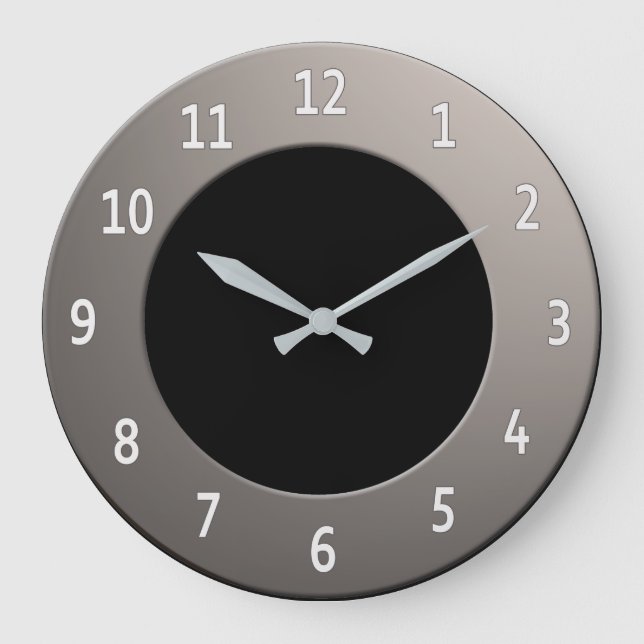 Cool any Colour White Digits on Silver Frame Large Clock (Front)