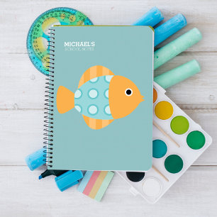 Cool Aqua and Orange Fish Notebook