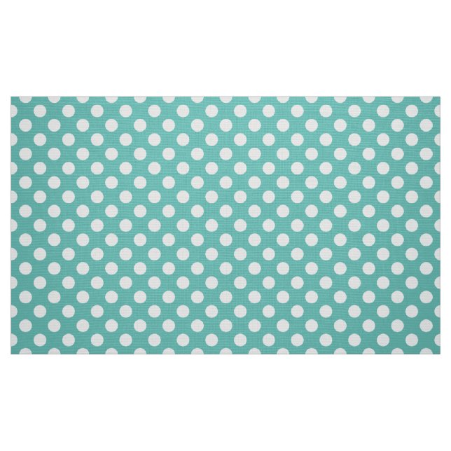 Cool Aqua Blue Polka Dot Pattern Fabric (Fat Quarter)