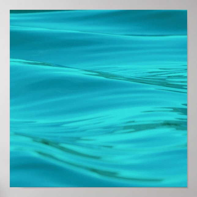 Cool Aqua Blue Summer Water Ripples Poster (Front)
