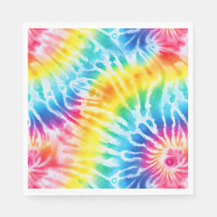 Cool Aqua Red Blue Yellow Orange Tie Dye Napkin