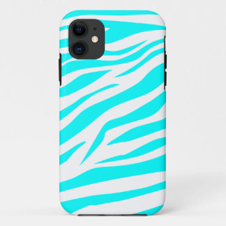 Cool Aqua/White Zebra Print - iPhone 5 Case