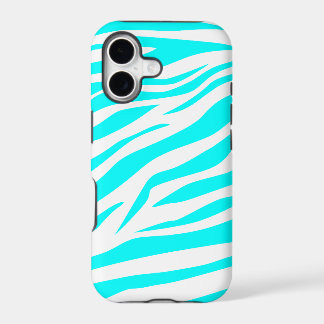 Cool Aqua/White Zebra Print - iPhone 5 Case