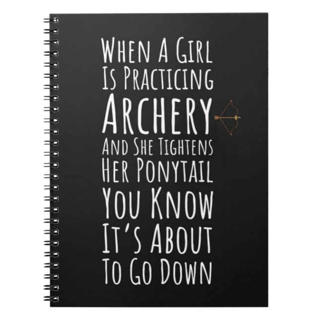 Cool Archery Gifts For Women Girl Bow Arrow Archer Notebook (Front)