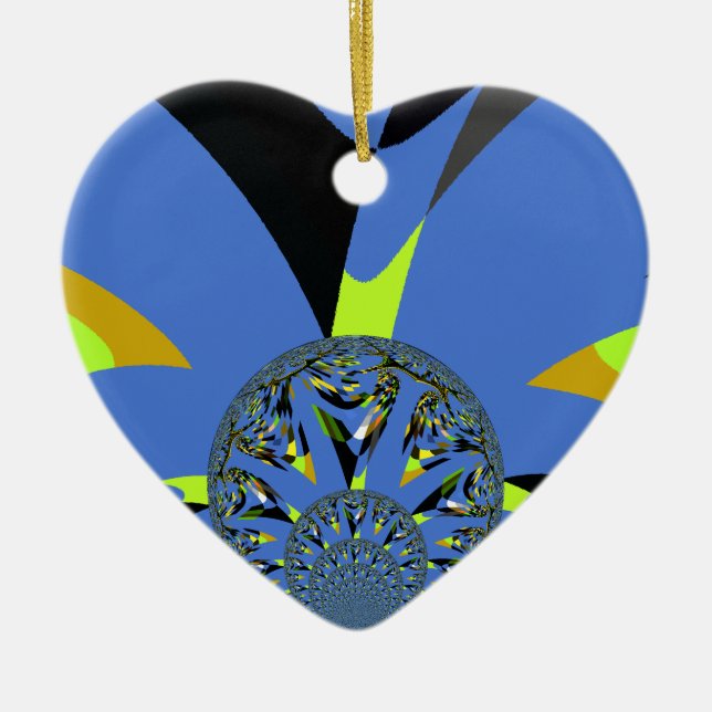 Cool Arches with Fractal Spheres Art Design Ceramic Ornament (Front)