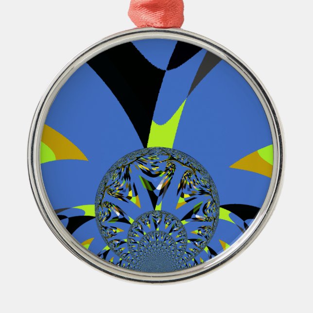 Cool Arches with Fractal Spheres Art Design Metal Ornament (Front)