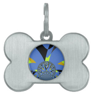 Cool Arches with Fractal Spheres Art Design Pet Name Tag