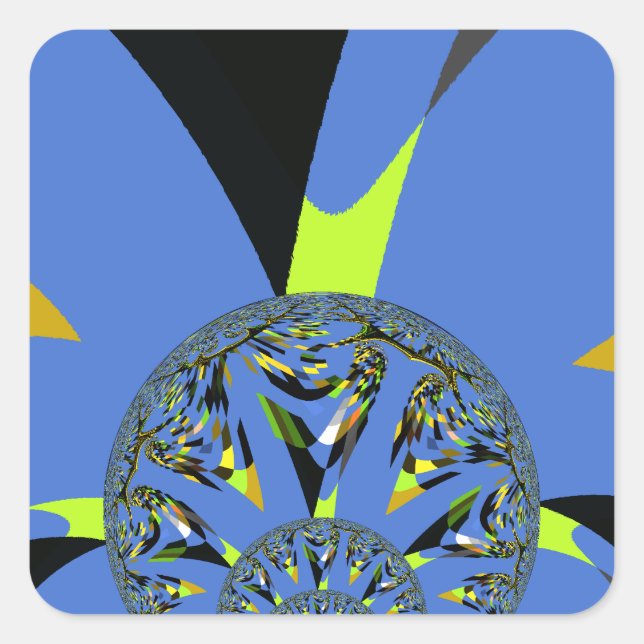 Cool Arches with Fractal Spheres Art Design Square Sticker (Front)