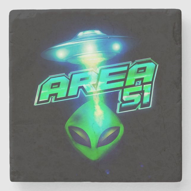 Cool Area 51 Alien Spaceship Stone Coaster (Front)