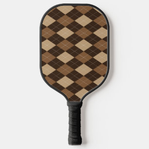 Cool Argyle Pattern with Stitches Pickleball Paddle