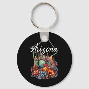 Cool Arizona Blooming Flowers Cactus Outdoor Hikin Keychain