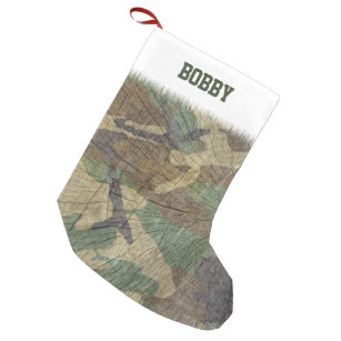 Cool Army Green Camo Pattern Small Christmas Stocking