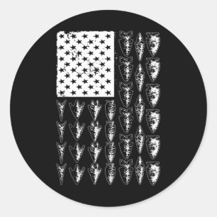 Cool Arrowhead For Men Women Bowhunt Arrow Hunting Classic Round Sticker