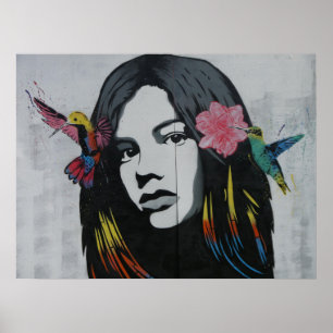 Cool art drawing painting woman lady modern art   poster