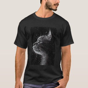 Cool Art Graphic Black Cat T-Shirt